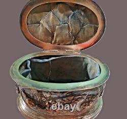 Antique silver plated bronze jewellery box Louis Théophile Hingre