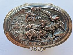 Antique silver plated bronze jewellery box Louis Théophile Hingre