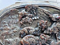 Antique silver plated bronze jewellery box Louis Théophile Hingre