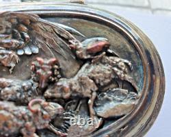 Antique silver plated bronze jewellery box Louis Théophile Hingre