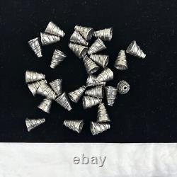 Antiqued Sterling Silver Plate Cone Ends 15 pair 18mm x 12mm