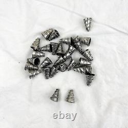 Antiqued Sterling Silver Plate Cone Ends 15 pair 18mm x 12mm