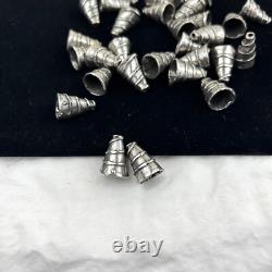 Antiqued Sterling Silver Plate Cone Ends 15 pair 18mm x 12mm