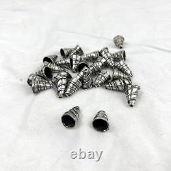 Antiqued Sterling Silver Plate Cone Ends 15 pair 18mm x 12mm