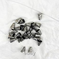 Antiqued Sterling Silver Plate Cone Ends 15 pair 18mm x 12mm