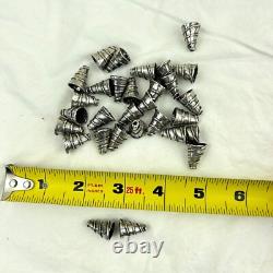 Antiqued Sterling Silver Plate Cone Ends 15 pair 18mm x 12mm