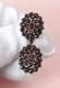 Antiques Silver Gold Plated Earrings 900 with natural Bohemian Czech Garnet