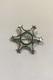Anton Michelsen Sterling Silver Star Brooch Gold Plated and Enamel