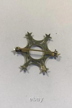 Anton Michelsen Sterling Silver Star Brooch Gold Plated and Enamel Anton Michelsen Sterling Silver Star Brooch Gold Plated and Enamel