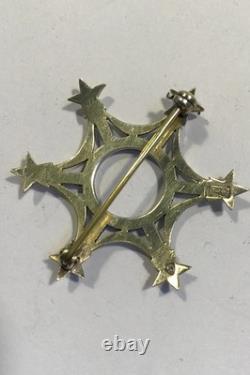 Anton Michelsen Sterling Silver Star Brooch Gold Plated and Enamel Anton Michelsen Sterling Silver Star Brooch Gold Plated and Enamel