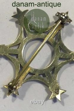 Anton Michelsen Sterling Silver Star Brooch Gold Plated and Enamel Anton Michelsen Sterling Silver Star Brooch Gold Plated and Enamel