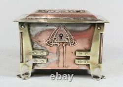Archibald Knox / AE Jones Silver Plated Enamel Copper Brass Box Liberty & Co