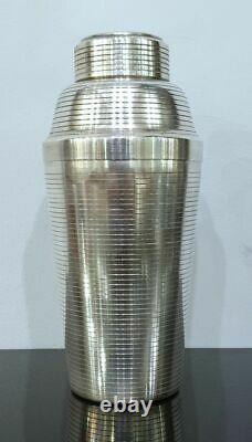 Art Deco 1930s Carl Deffner Lined Silver Plate Cocktail Shaker