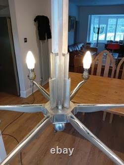 Art-Deco Chandelier Circa 1920s Original Chrysler Building Style Nickel Plating