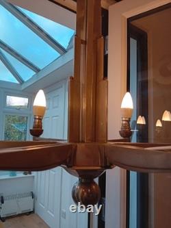 Art-Deco Chandelier Circa 1920s Original Chrysler Building Style Nickel Plating