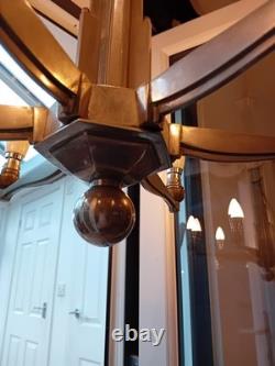 Art-Deco Chandelier Circa 1920s Original Chrysler Building Style Nickel Plating