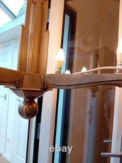 Art-Deco Chandelier Circa 1920s Original Chrysler Building Style Nickel Plating