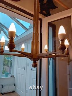 Art-Deco Chandelier Circa 1920s Original Chrysler Building Style Nickel Plating