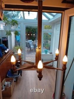 Art-Deco Chandelier Circa 1920s Original Chrysler Building Style Nickel Plating