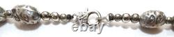 Art Deco Cherry Faturan silver plated bead massive necklace, 131 gr. Length 84