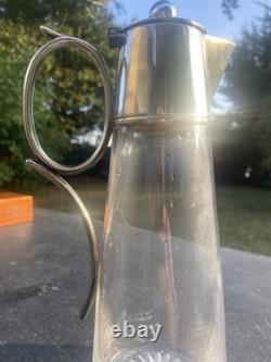 Art Deco Claret Decanter with a silver-plated pourer