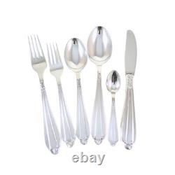 Art Deco Danish Carl Christiansen Krone Silver Plate Cutlery Set 12 person 82pce