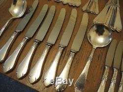 Art Deco Danish Silver Plate Freya 6 person cutlery set c1930 51 pieces