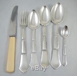 Art Deco Danish Silver Plate Louise 6 person cutlery set c1930