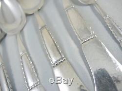 Art Deco Danish Silver Plate Louise 6 person cutlery set c1930