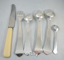 Art Deco Danish Silver Plate Louise 6 person cutlery set c1930