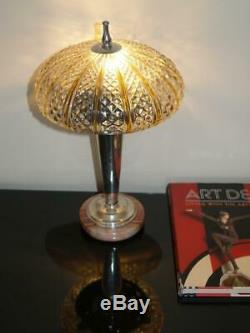 Art Deco German Modernist Table Lamp-marble, Silver Plated, Bakelite Rewired