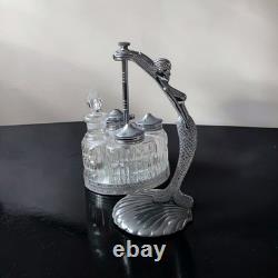 Art Deco Metal Hosting Set Manco Plate & Royal Falconware