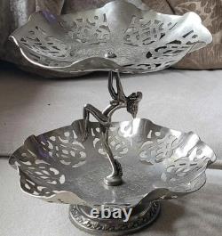 Art Deco Metal Hosting Set Manco Plate & Royal Falconware
