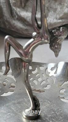 Art Deco Metal Hosting Set Manco Plate & Royal Falconware