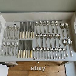 Art Deco Sheffield Silver Plated Cutlery Canteen 52-Piece Set 6 Place Setting