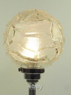 Art Deco Silver Plated Table Lamp with Art Deco Glass Globe