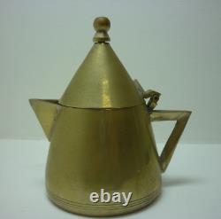 Art Deco conical shaped metal tea set brass silver plate vintage 1920s Tea Set