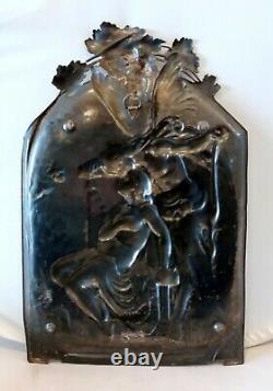 Art Nouveau Amor and Psyche, Silver Plated Metal Picture