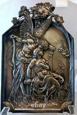 Art Nouveau Amor and Psyche, Silver Plated Metal Picture