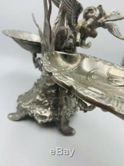 Art Nouveau Centerpiece Double Calling Card Tray Holder Metalware Metal Work