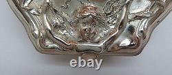 Art Nouveau Cupid Silver Plated Jewelry Casket Box