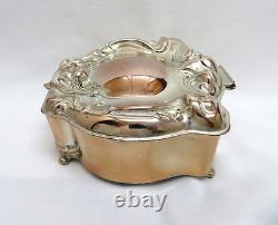 Art Nouveau Cupid Silver Plated Jewelry Casket Box