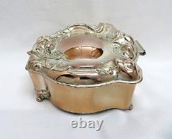 Art Nouveau Cupid Silver Plated Jewelry Casket Box