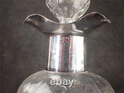Art Nouveau Dimple Glass Decanter Silver Plated Neck Whitefriars James Powell