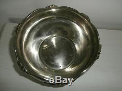 Art Nouveau Floral Patterned Silver Plated Large Decorative Bowl/ Indoor Planter