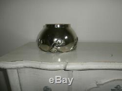 Art Nouveau Floral Patterned Silver Plated Large Decorative Bowl/ Indoor Planter