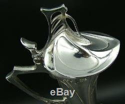 Art Nouveau Germany WMF Huge Pitcher Silver Plate Holly Claret Jug