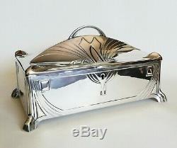 Art Nouveau Jugendstil WMF Silver Plate Jewelry Box Casket