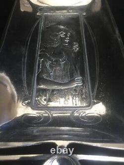 Art Nouveau Jugendstil secessionist silver plated tray Mucha lady Austria