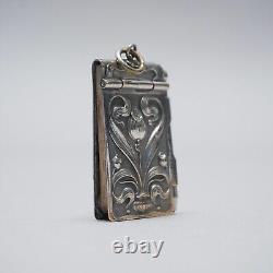 Art Nouveau Notebook Notepad Ballspende Silver Plated With Cat /